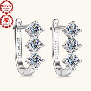 Sterling Silver Moissanite Earrings